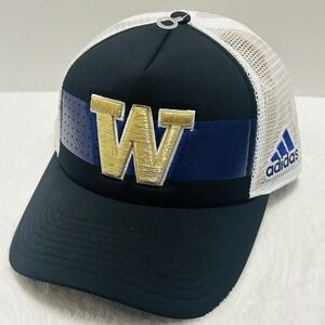 Adidas Washington Huskies Foam Trucker Hat‎ Cap Adjustable Snapback Black NCAA